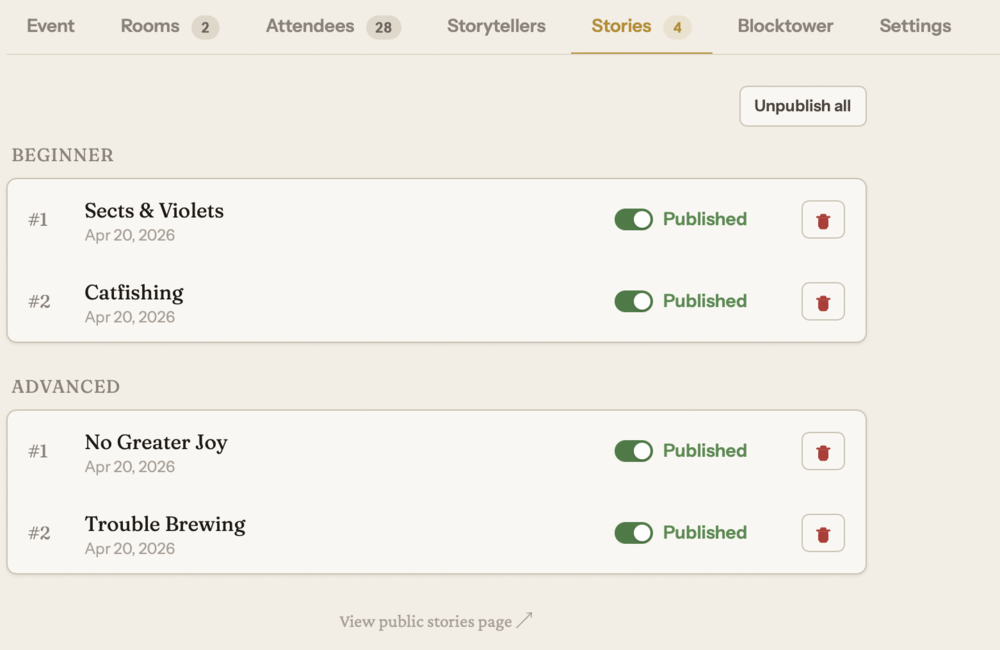 Slaydate published game story